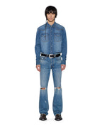 MENS WHIPLASH LS SHIRT TEXAS BLUE STUDDED SHIRTS