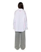 Womens Stinger Astra Ls Shirt White/red Oversized Shirts - White