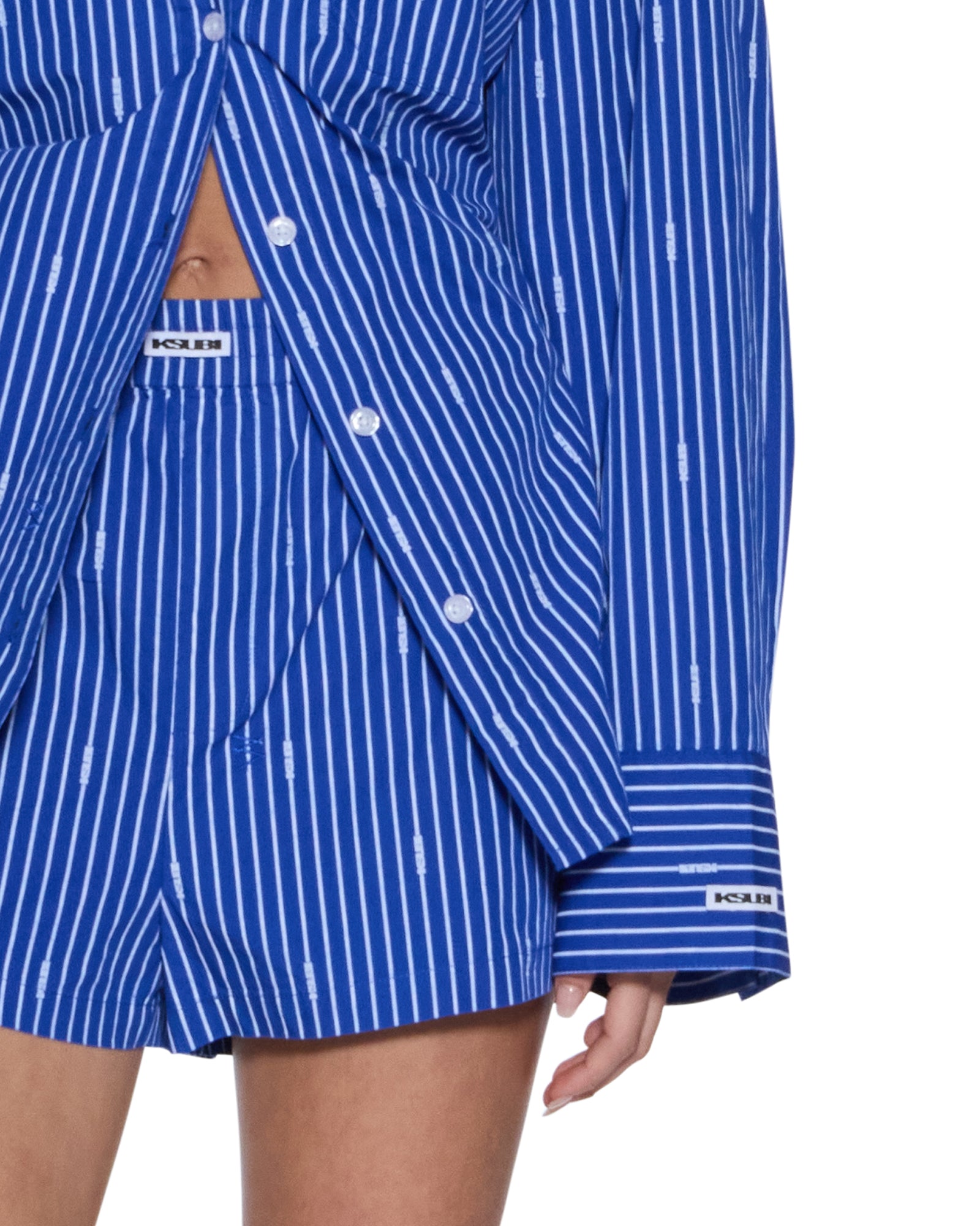 WOMENS  ASTRA SHIRT COBALT STRIPE OVERSIZED SHIRTS