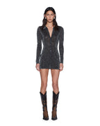 WOMENS DEVIN LS SHIRTDRESS SILVER DRESSES