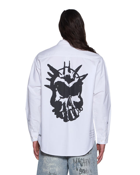 シャツ ART GALLERY CLOTHING S/S Button Down LAR Mens Graffiti Anti Button Down Ls Shirt White Shirts | Ksubi ++