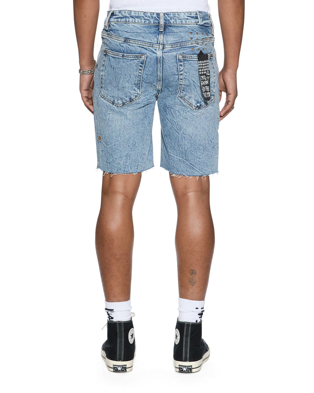 Mens Chopper Short Public Blue Slim Walkshorts - Denim