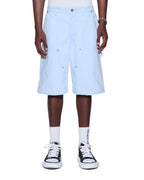 Mens Drill Maxx Operator Short Sky Blue Relaxed Walkshorts - Blue