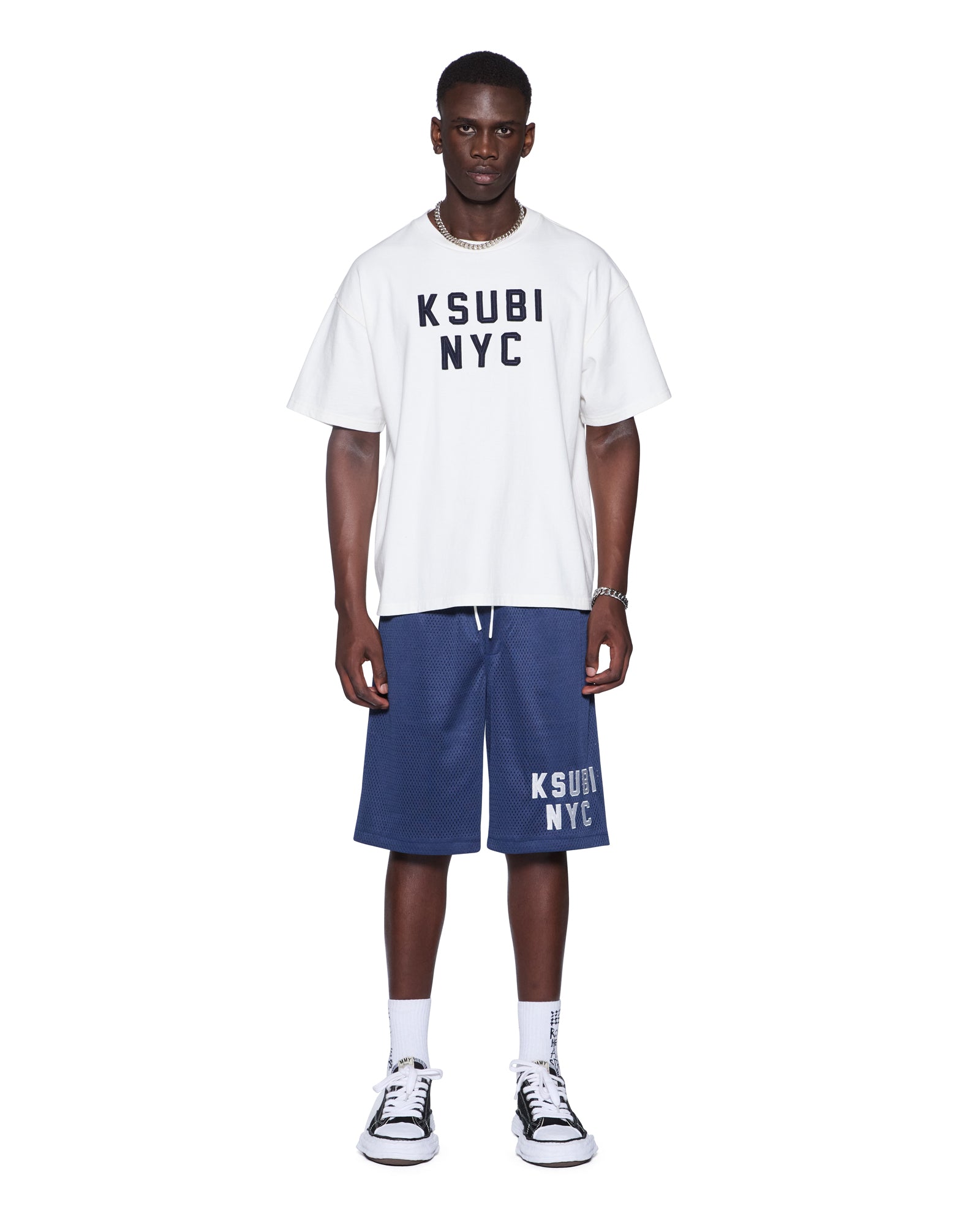 パンツ CatBaby Blue Tulle Layered Shorts Mens K-lock Nyc Mesh Roll Short Navy Walkshorts | Ksubi ++