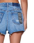 WOMENS KUT OFF DENIM SHORT LIBERTY BLUE PLAID WALKSHORTS