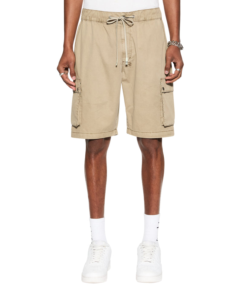 Krush Mid Rise Cargo Short Overdyed Khaki Ksubi ++