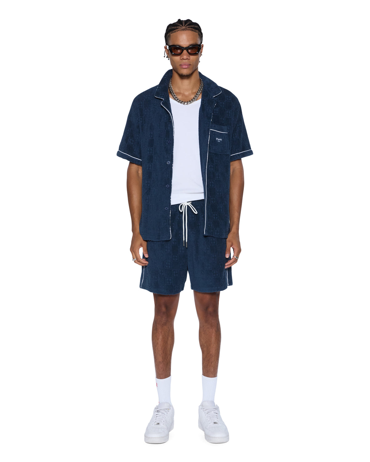 Mens Lounge Short Navy Relaxed Walkshorts - Navy