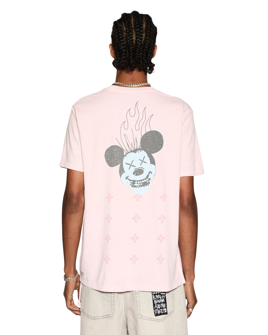 Mens Hard Times Kash Ss Tee Quartz Regular Tees - Pink