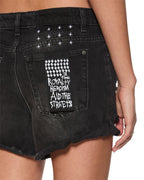 WOMENS ROLLIN OUT SHORT TRASHED BLACK WALKSHORTS
