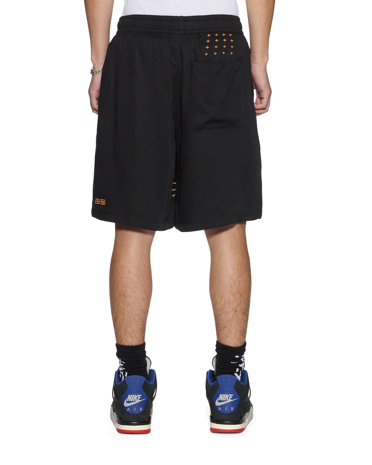 Mens 1999 Life Short Black Orange Regular Walkshorts - Black