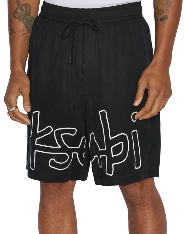 Mens 1999 Life Short Black Walkshorts | Ksubi