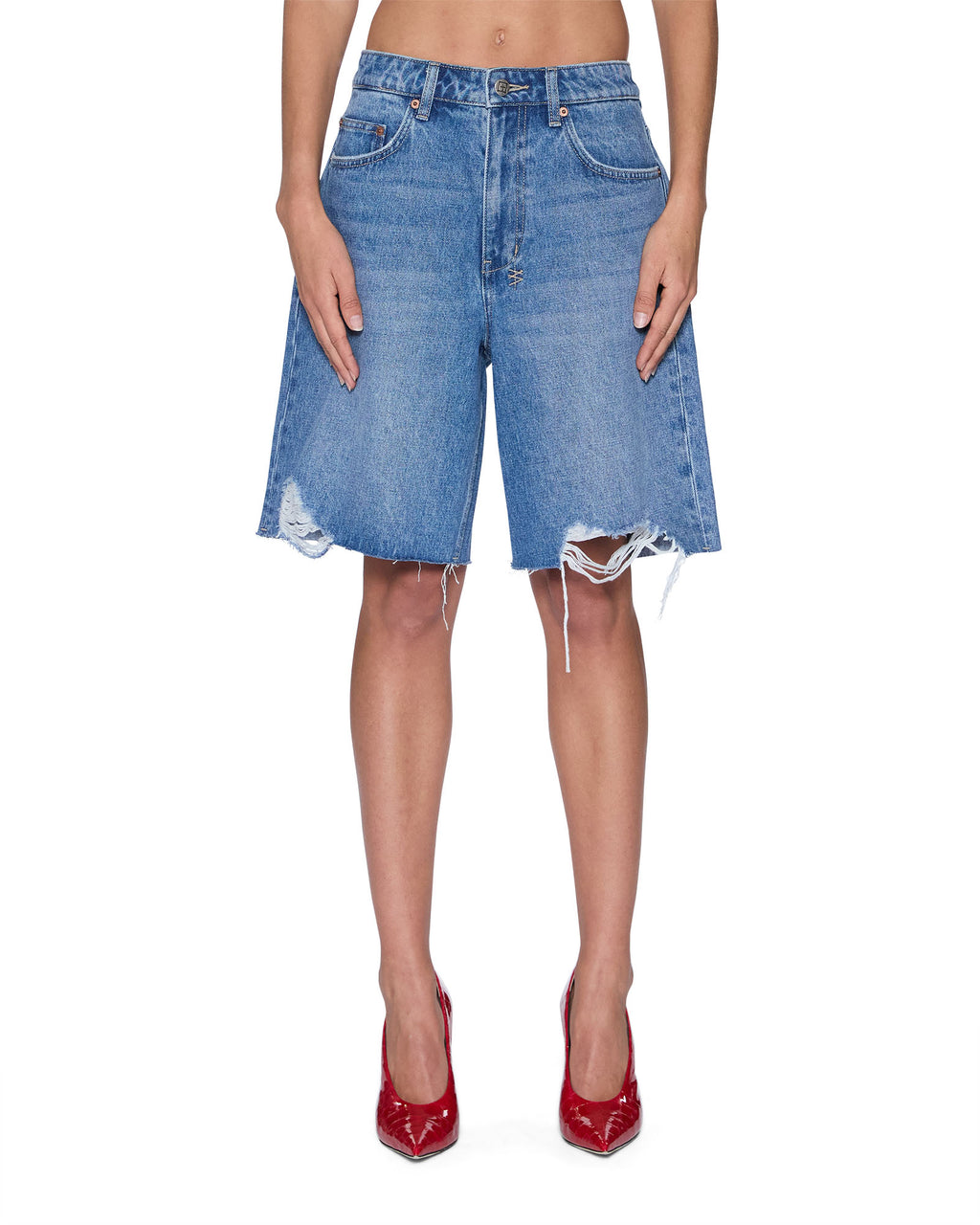 Womens Empire Short Frenchie Blue Relaxed Walkshorts - Denim