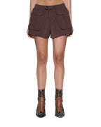 Womens Harper Shorts Chocolate Relaxed Walkshorts - Brown