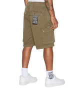 Mens Krush Cargo Short Army Fade Regular Walkshorts - Green