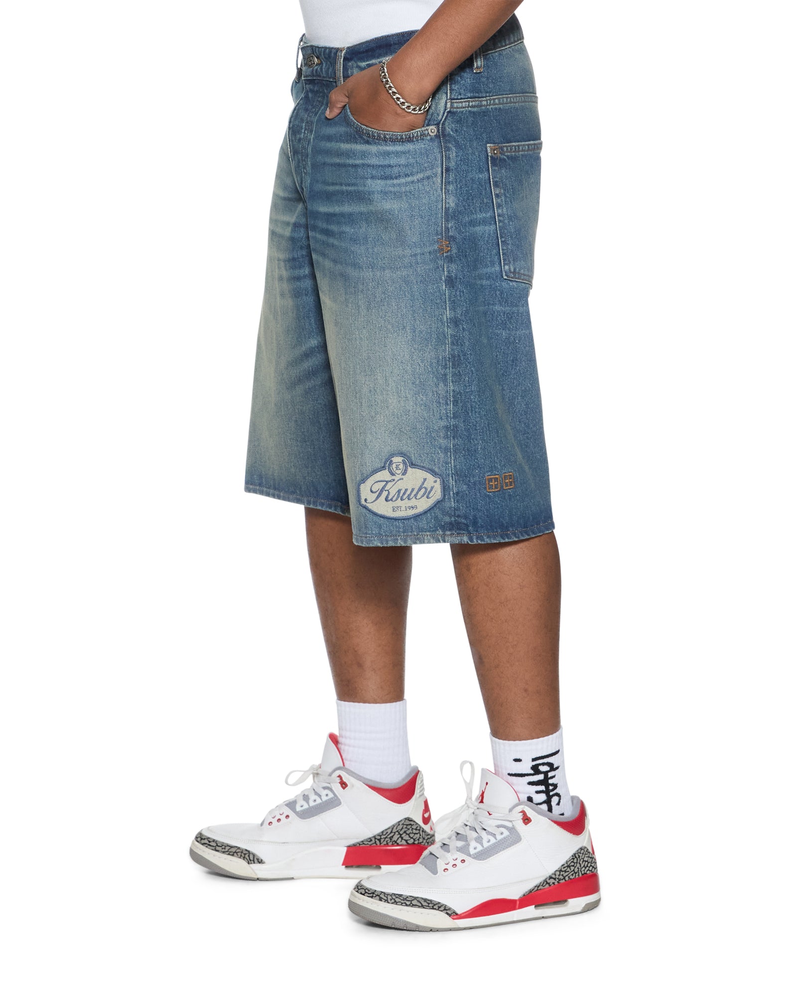 Mens Maxx Short Hendrix Blue Repair Walkshorts | Ksubi ++