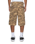 Mens Troop Cargo Short Sand Camo Straight Walkshorts - Tan