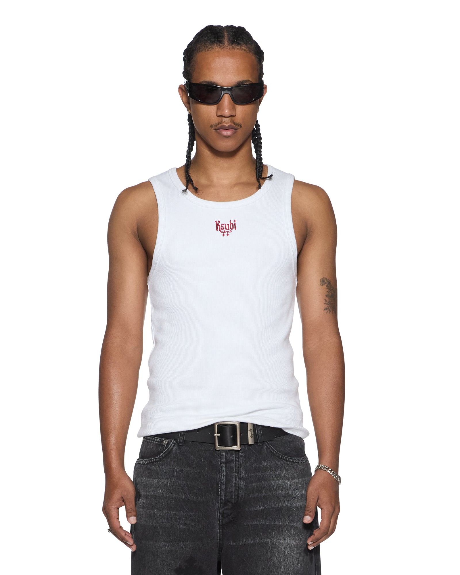 MENS PAISE DEBUT SINGLET TRU WHITE REGULAR TEES