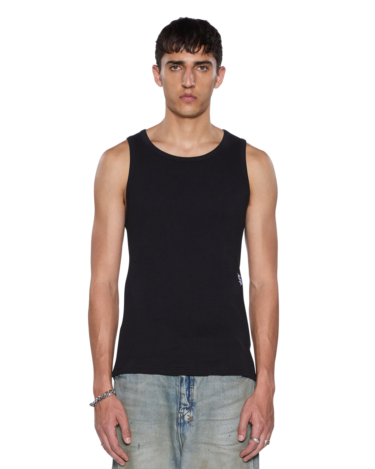 MENS DEBUT SINGLET BLACK TEES