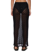 Womens Maxi Skirt Diamante Straight Skirts - Black