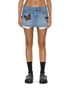 WOMENS MICRO MINI SKIRT HORIZON PATCH SKIRTS