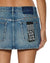 WOMENS  MICRO MINI SKIRT TEXAS BLUE STUDDED REGULAR SKIRTS