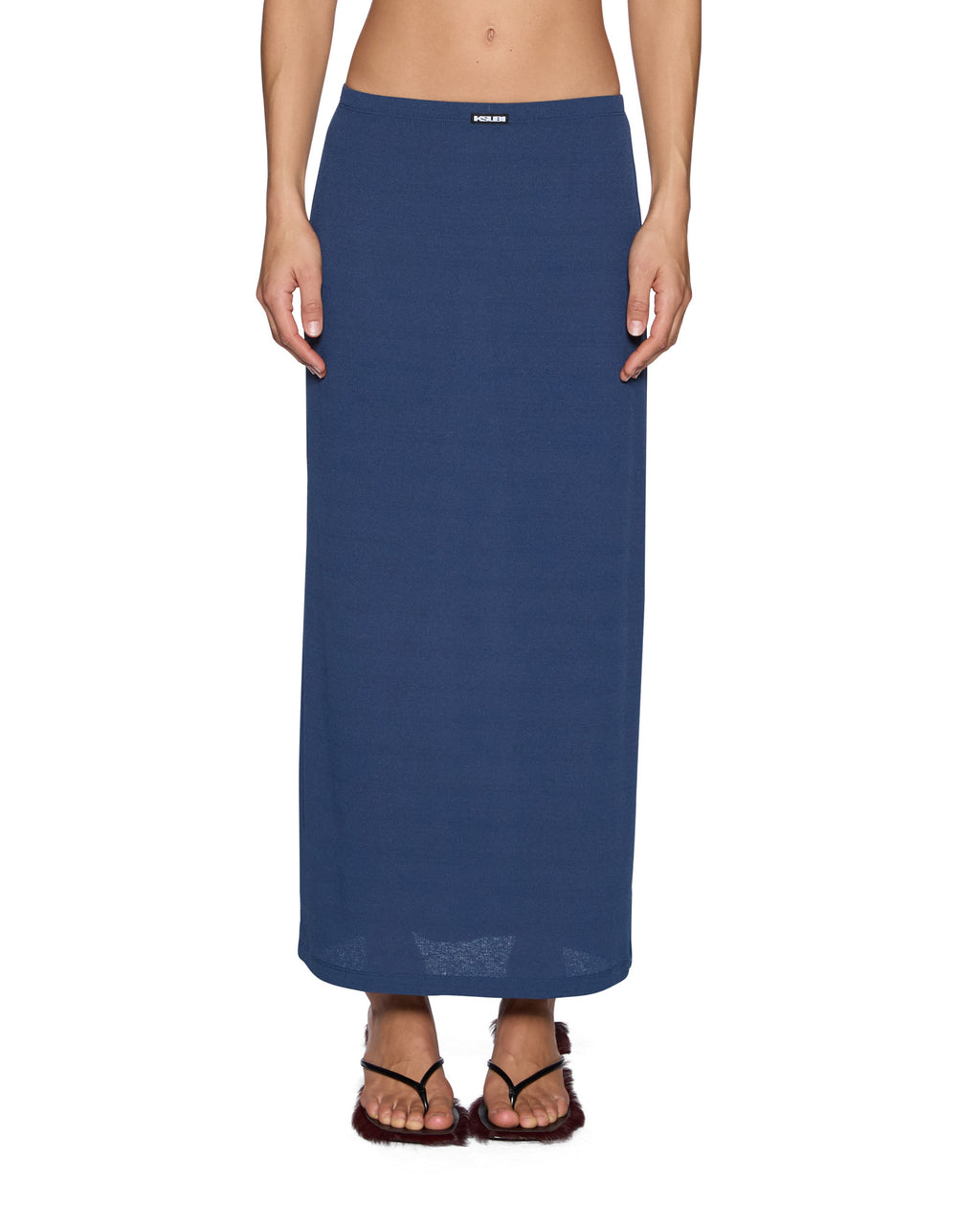 Womens Nina Midi Skirt Mesh Granite Blue Regular Skirts - Blue
