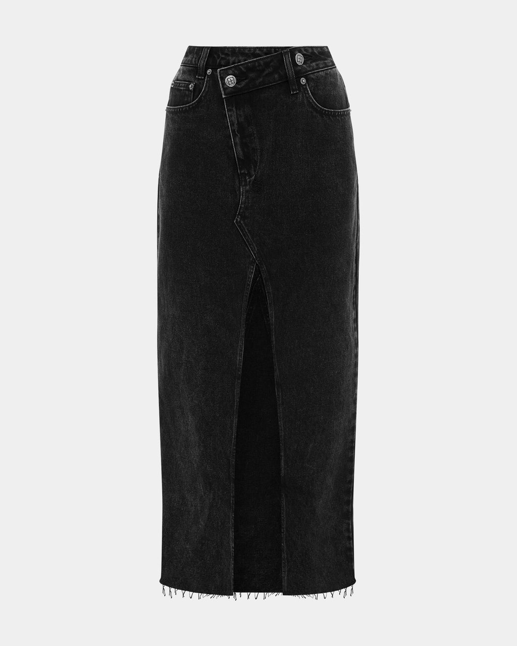 WOMENS RELAX MAXI SKIRT WASHED BLACK SKIRTS