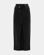 WOMENS RELAX MAXI SKIRT WASHED BLACK SKIRTS