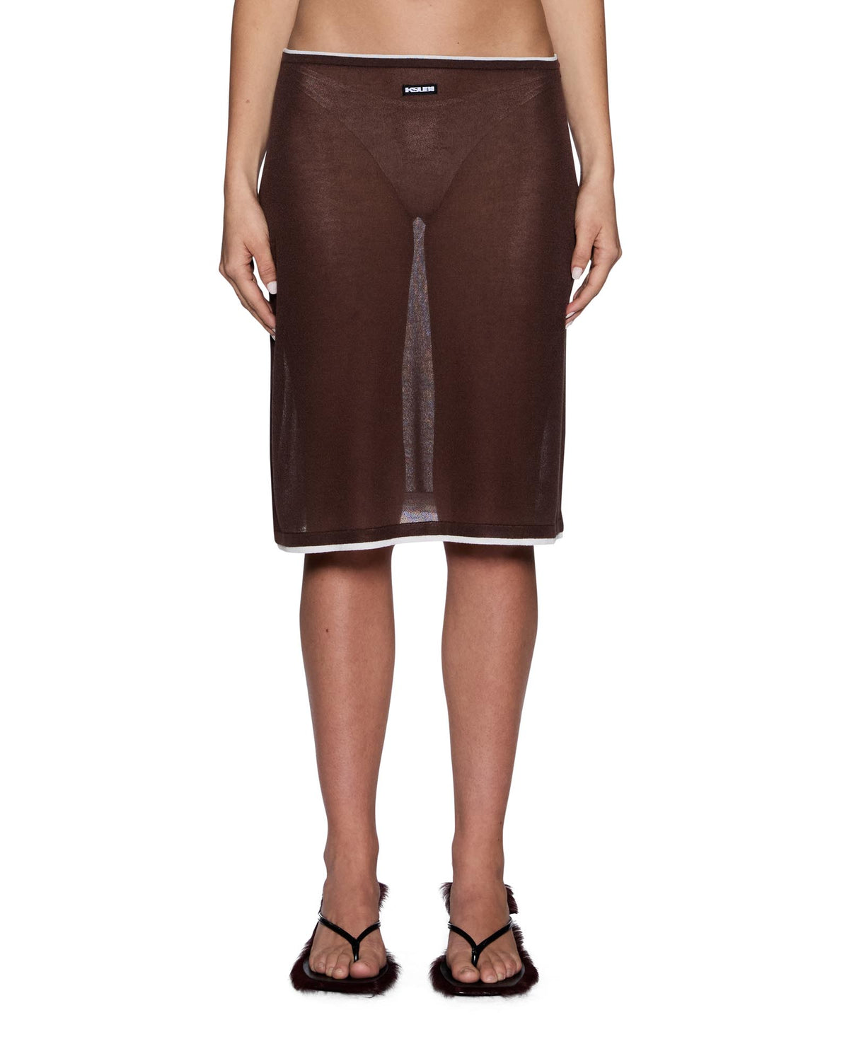 Womens Sott Layered Midi Skirt Camel Regular Skirts - Brown