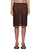 Womens Sott Layered Midi Skirt Camel Regular Skirts - Brown