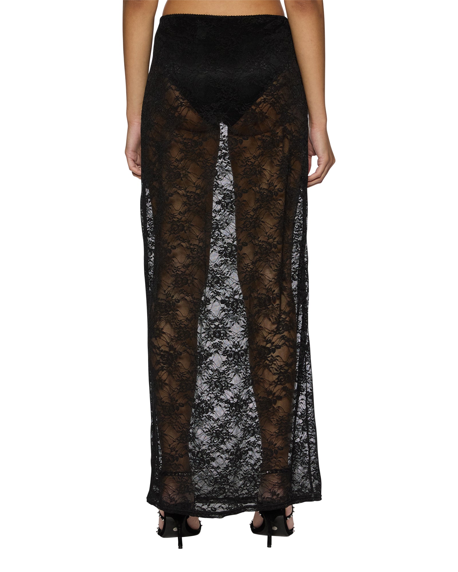 VENEDA SLIP SKIRT BLACK LACE