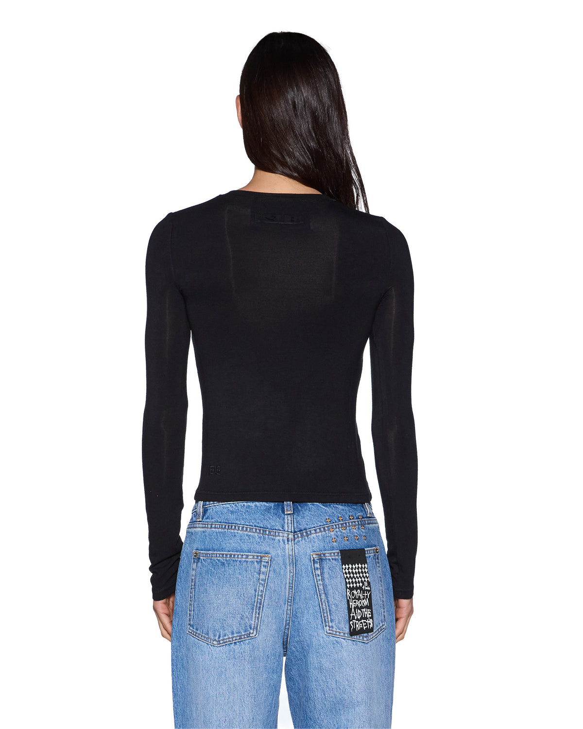Womens Staple Ls Tee Black Regular Tees - Black
