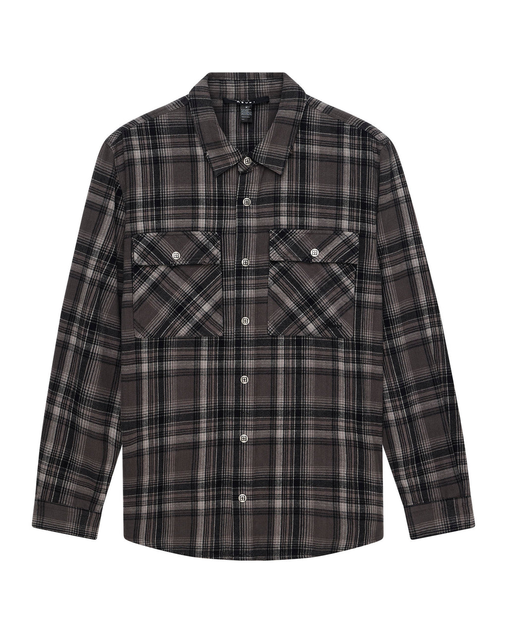 Mens Snakebite Shirt Check Charcoal Regular Shirts - Grey