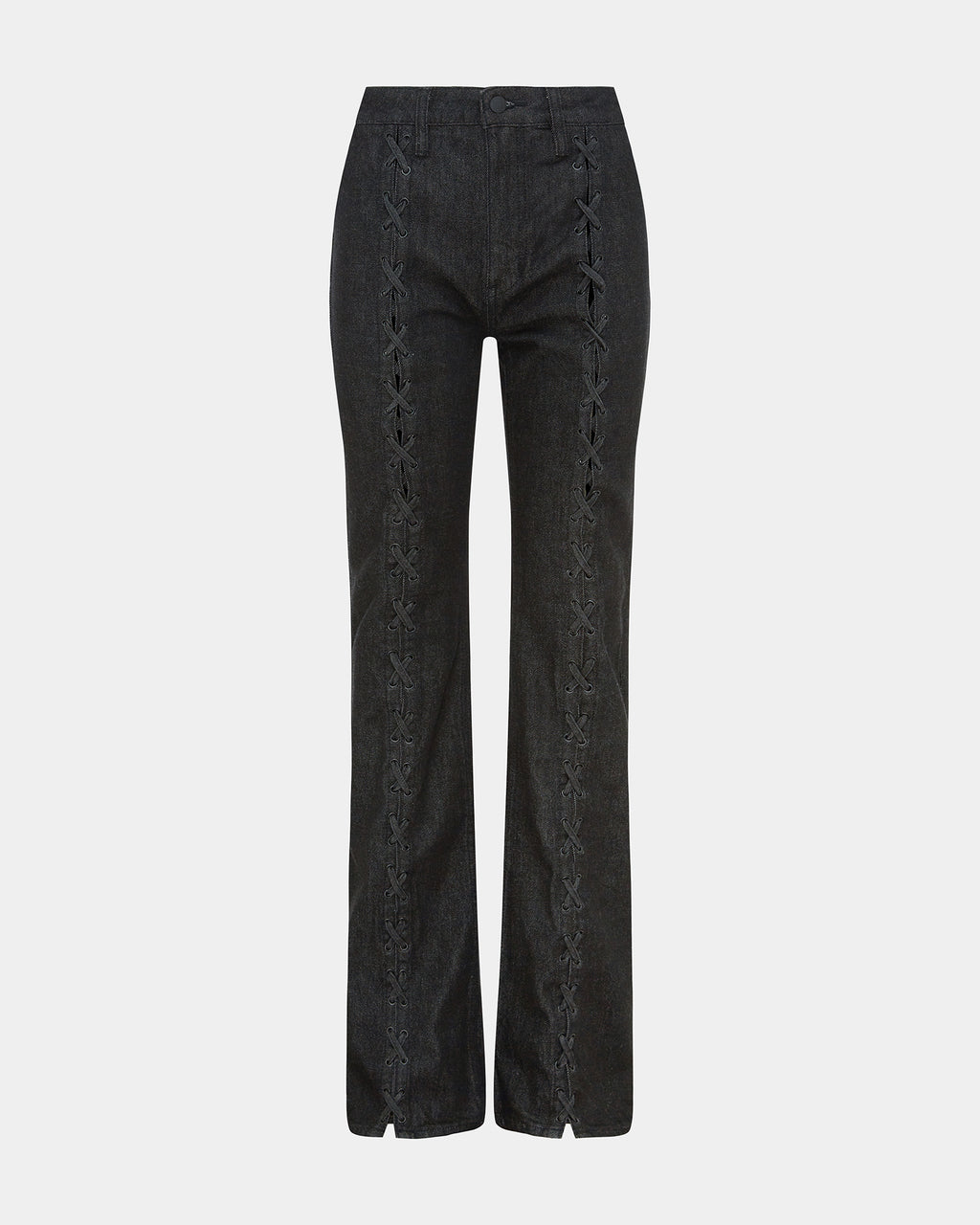 Womens Soho Ebony Laced Flare Denim Jeans - Black