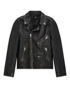 Mens Sott Capitol Leather Jacket Black Regular Jackets - Black