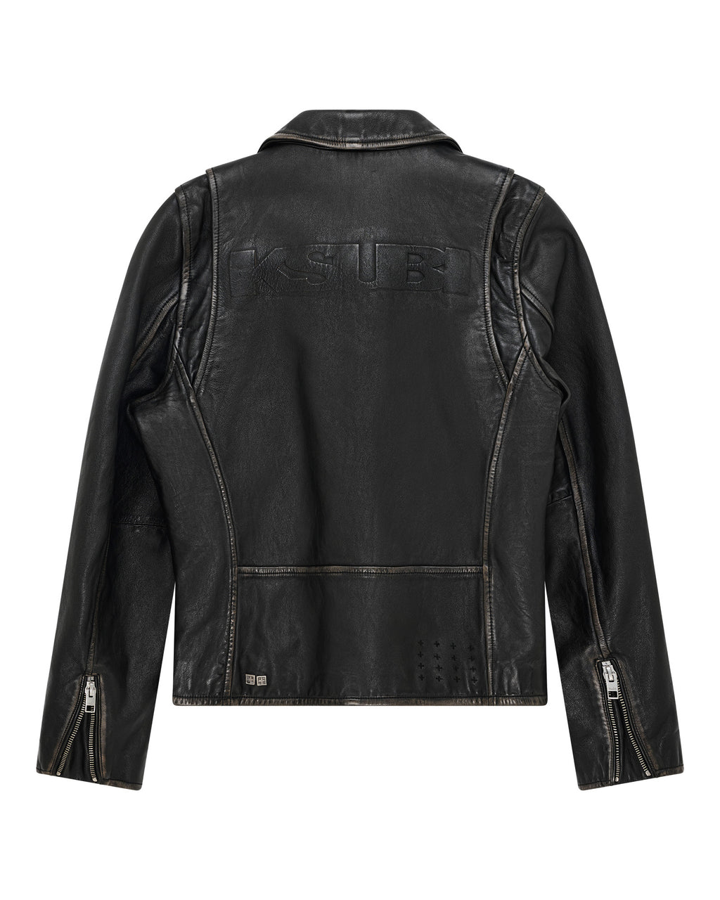 Mens Sott Capitol Leather Jacket Black Regular Jackets - Black