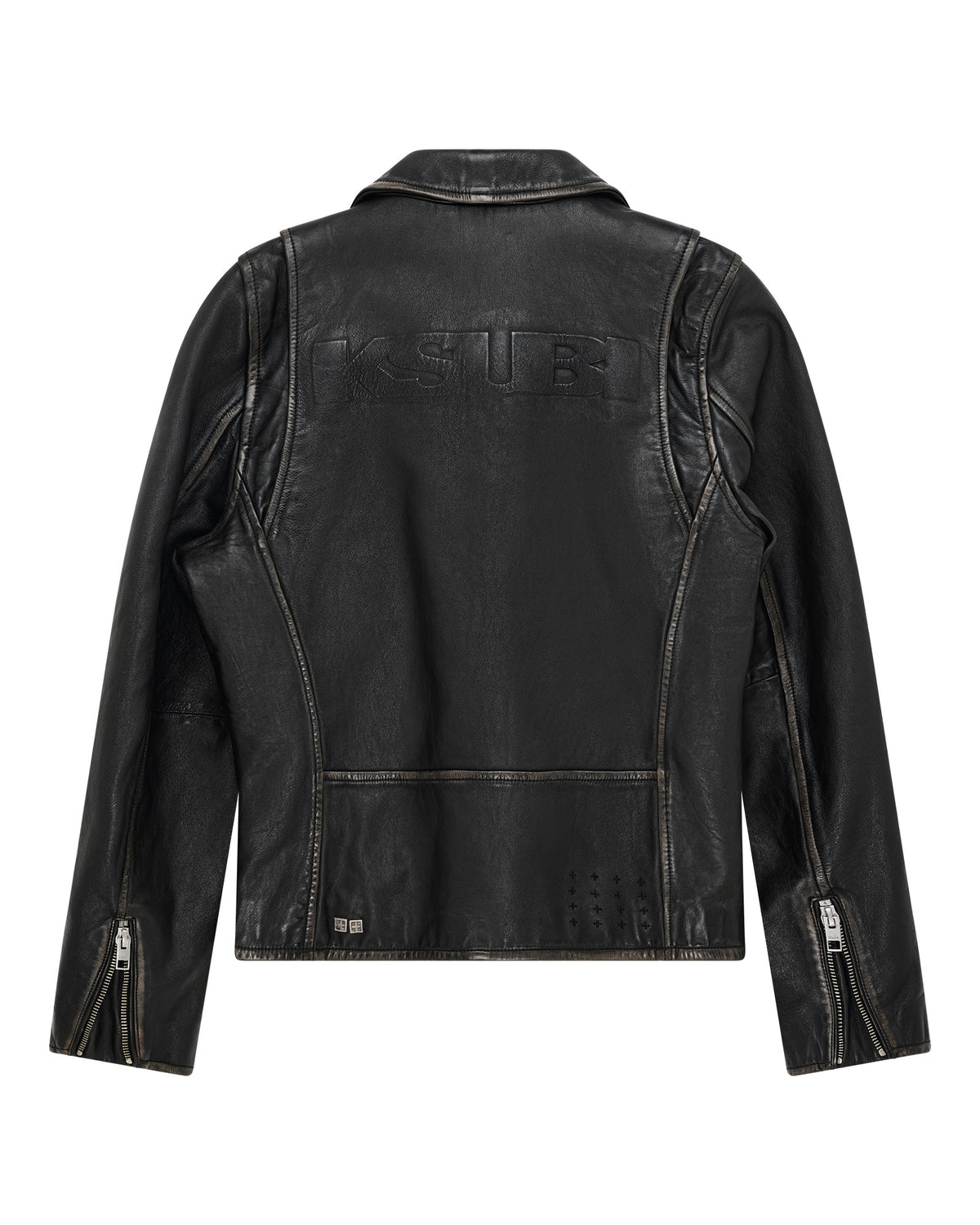 Mens Sott Capitol Leather Jacket Black Regular Jackets - Black