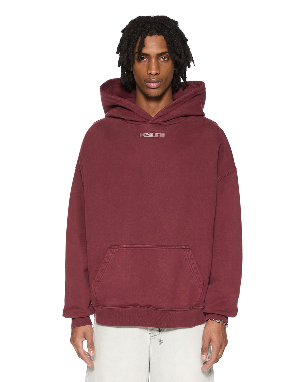 Mens Sott Ekcess Hoodie Ox Oversized Fleece - Burgundy
