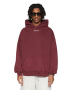 Mens Sott Ekcess Hoodie Ox Oversized Fleece - Burgundy