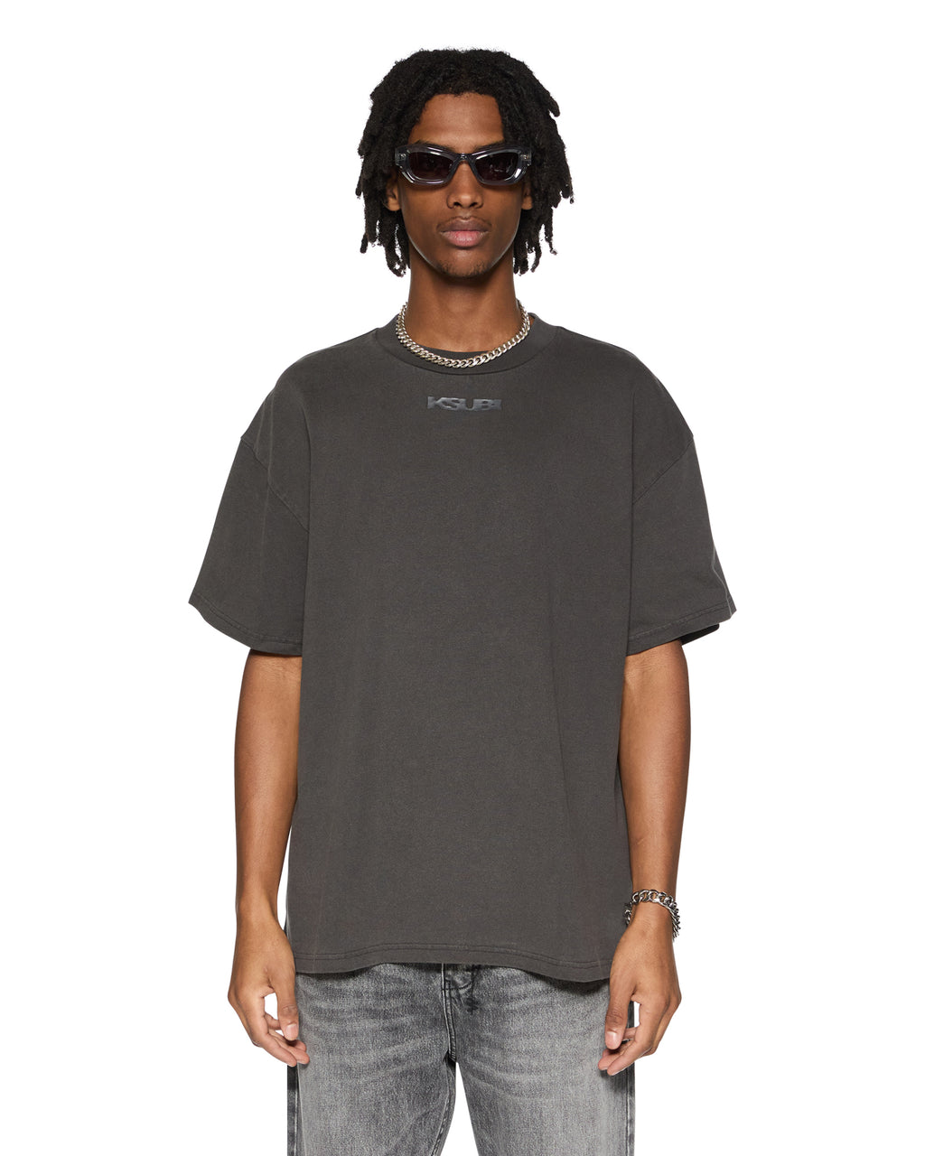 Mens Sott Ekcess Ss Tee Faded Black Oversized Tees - Black