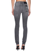 Womens Spray On Xtra Glitch Grey Denim Jeans - Grey