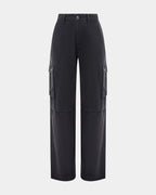 Womens Squad Cargo Charcoal Pants - Grey