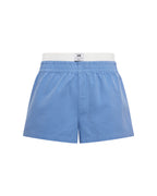 Womens Stacked Boxers Bright Blue/white Regular Walkshorts - Blue
