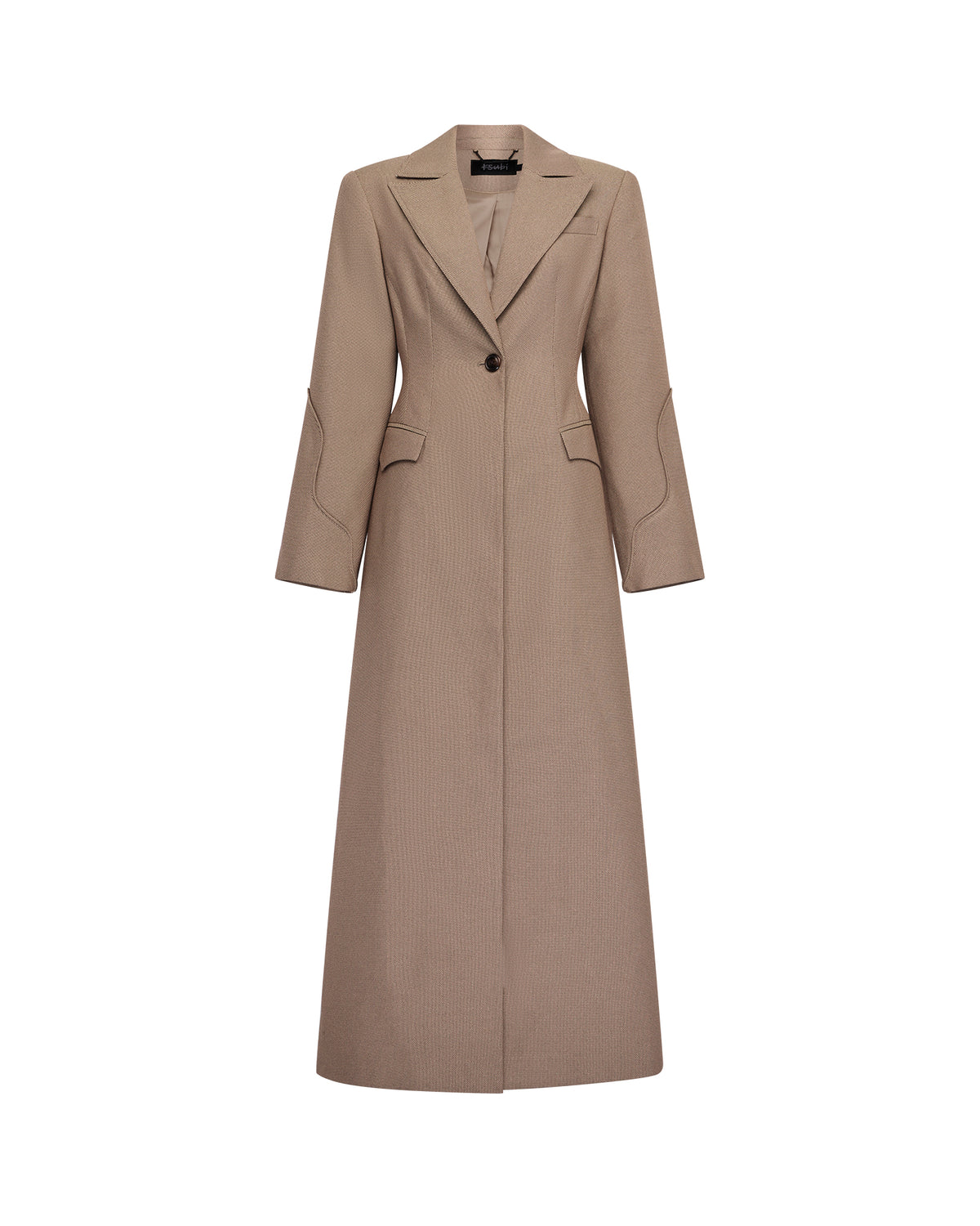 Womens Stance Tailored Coat Tan Fitted Jackets - Tan
