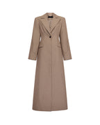Womens Stance Tailored Coat Tan Fitted Jackets - Tan