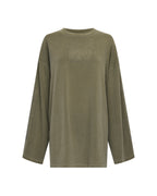 WOMENS STATE STENCIL BOYFRIEND LS TEE MILITANT FASHION TOPS