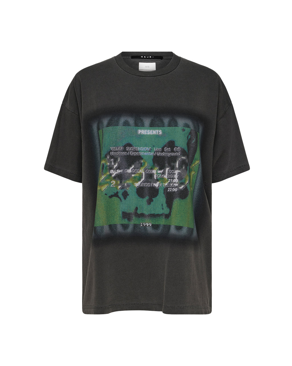 Womens Suspension Oh G Ss Tee Charcoal Oversized Tees - Grey