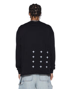 Mens Plated Ls Tee Black Regular Tees - Black