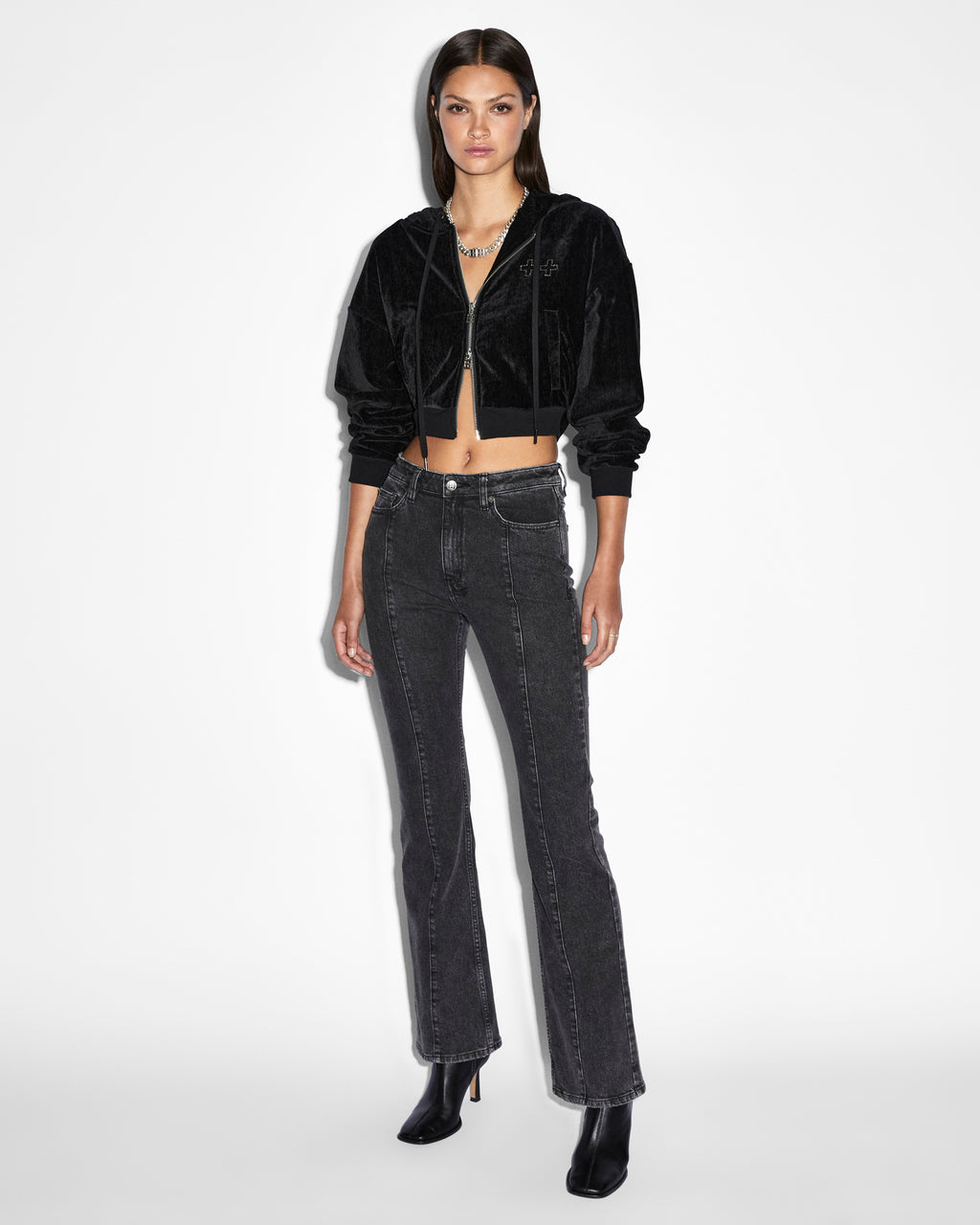 WOMENS RITZY INFINITY JUMPER BLACK FLEECE