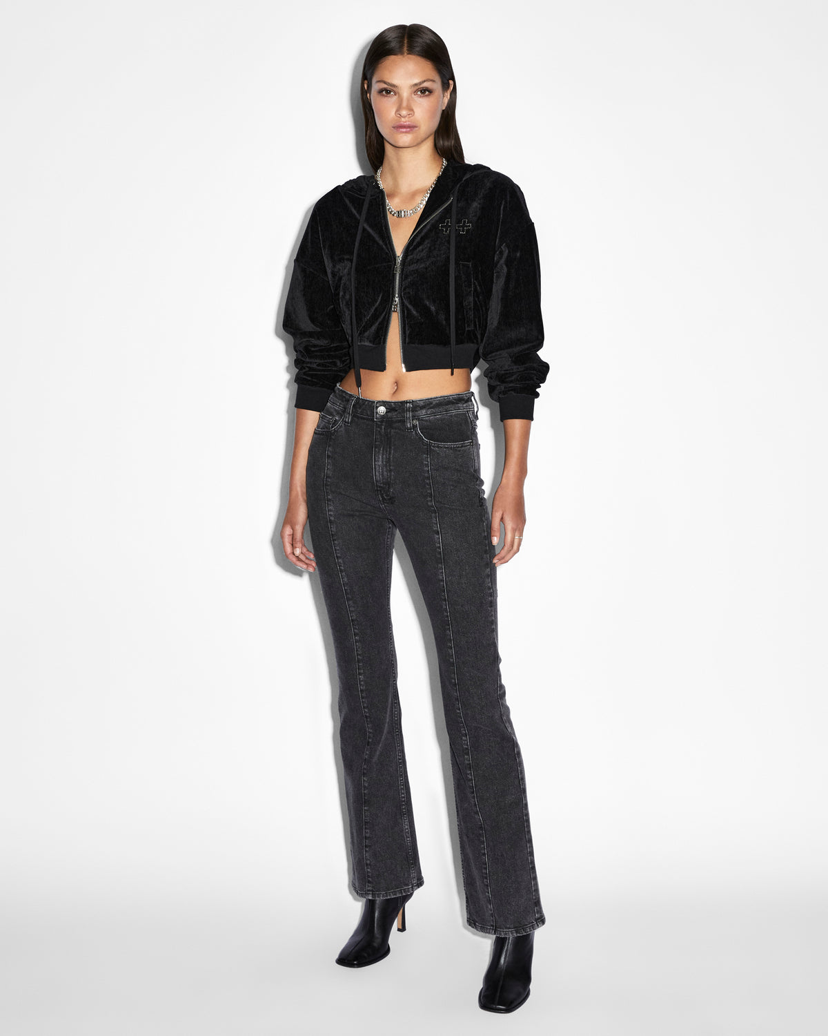 WOMENS RITZY INFINITY JUMPER BLACK FLEECE